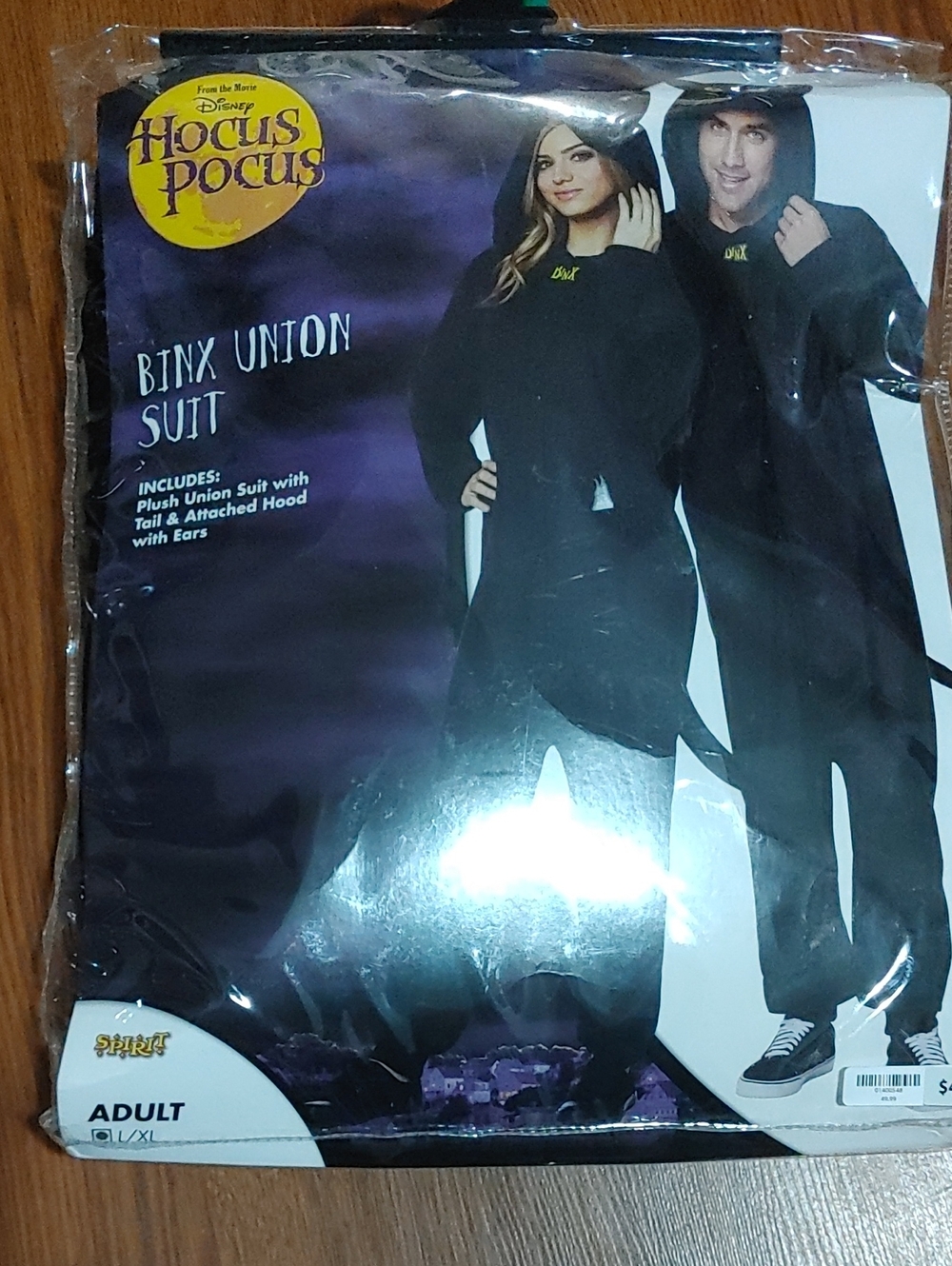Binx Union Suit - Adult Black Plush Jumpsuit Sz LG